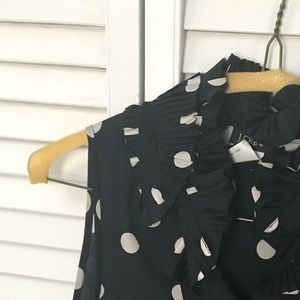 Jcrew sleeveless polka dot top